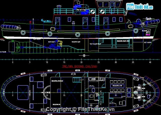 tầu kéo,cad tầu kéo,tầu kéo 300 cv